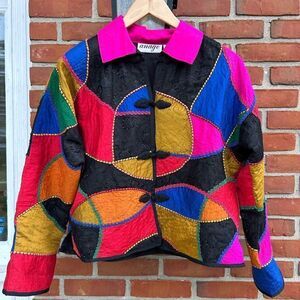 Anage Patchwork Embellished Vintage Blazer